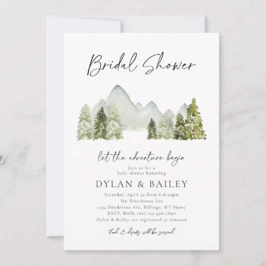 Invitation de la douche nuptiale (Devant)