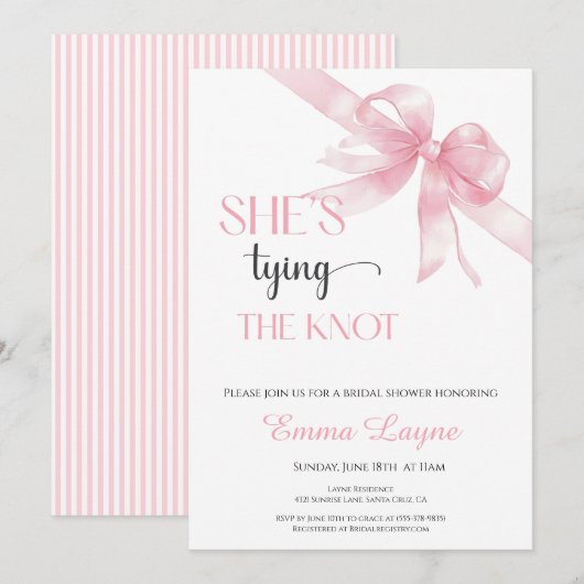 Invitation de la douche nuptiale (Devant / Derrière)