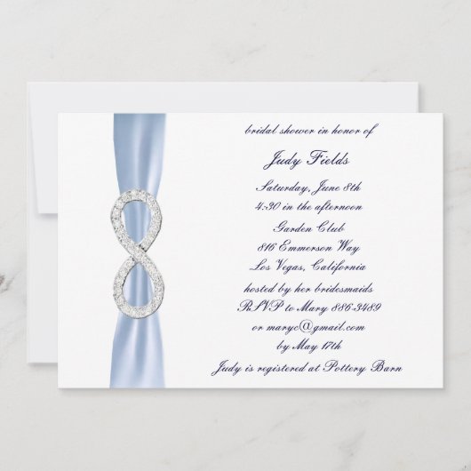 Invitation de la douche nuptiale Blue Diamond Infi (Devant)