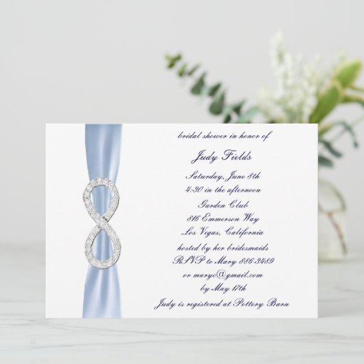 Invitation de la douche nuptiale Blue Diamond Infi (Debout devant)