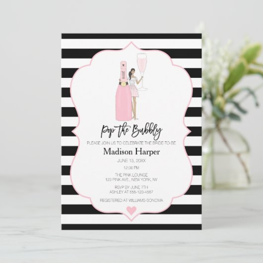 Invitation de la douche nuptiale Bubbly (Debout devant)