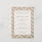 Invitation de la douche nuptiale Burlap Chevron (Devant / Derrière)