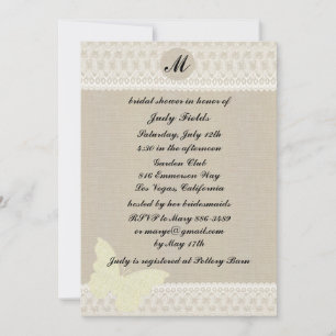 Invitation De La Douche Nuptiale Burlap Et Dentell