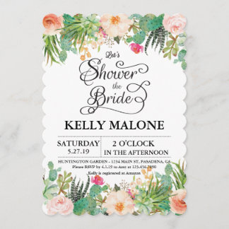 Invitation de la douche nuptiale Cactus Succulente