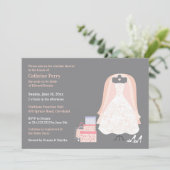 Invitation de la douche nuptiale Carte plate Invit (Debout devant)