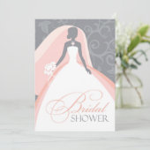 Invitation de la douche nuptiale Carte plate Invit (Debout devant)