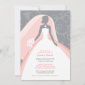 Invitation de la douche nuptiale Carte plate Invit (Dos)