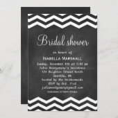 Invitation de la douche nuptiale Chevron Chalkboar (Devant / Derrière)