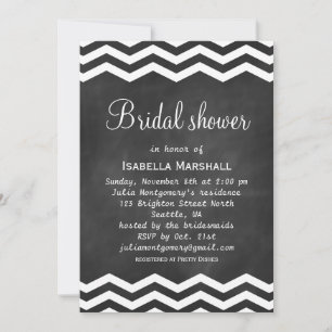 Invitation de la douche nuptiale Chevron Chalkboar