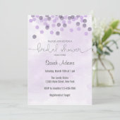 Invitation de la douche nuptiale Confetti violet (Debout devant)