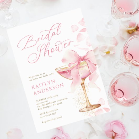 Invitation de la douche nuptiale Coquette Prosecco