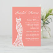 Invitation de la douche nuptiale corail (Debout devant)