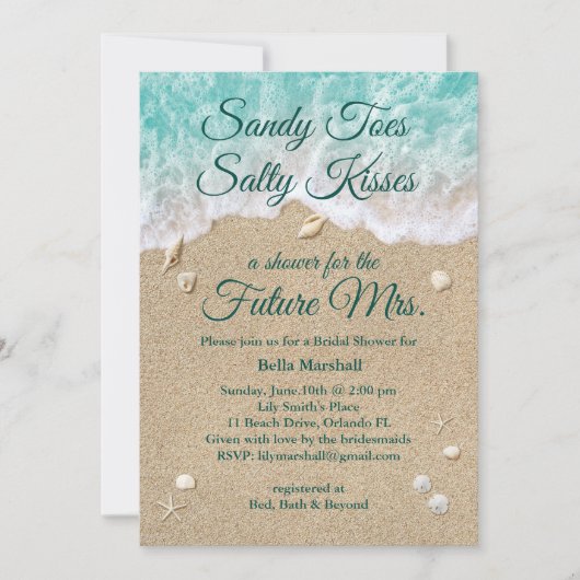 Invitation de la douche nuptiale de Beach Waves (Devant)