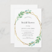 Invitation de la douche nuptiale de cadre Eucalypt (Devant / Derrière)