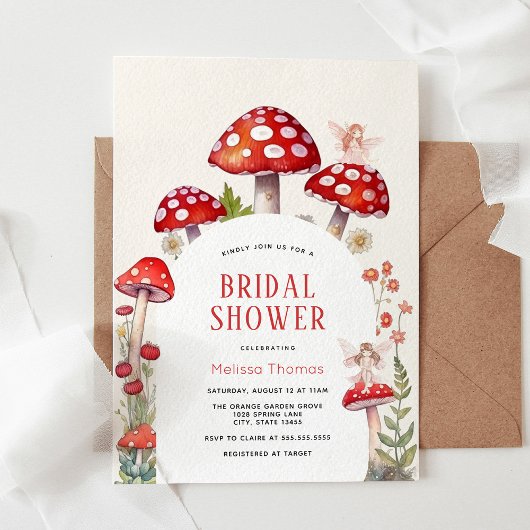 Invitation de la douche nuptiale de champignons de
