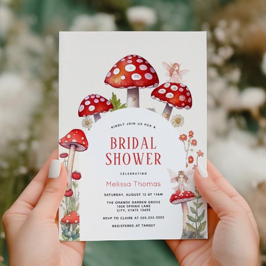 Invitation de la douche nuptiale de champignons de