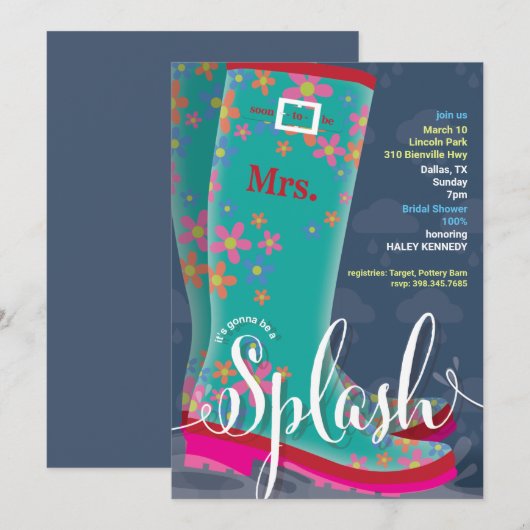 Invitation de la douche nuptiale de démarrage en c (Devant / Derrière)