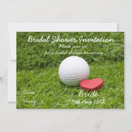 Invitation de la douche nuptiale de golf pour la f (Devant)
