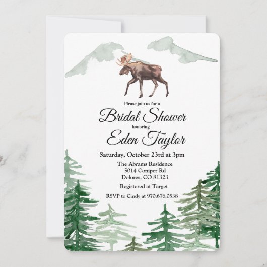 Invitation de la douche nuptiale de l'orignal rust (Devant)