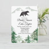 Invitation de la douche nuptiale de l'ours rustiqu (Debout devant)