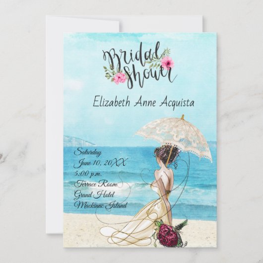Invitation de la douche nuptiale de mariage (Devant)