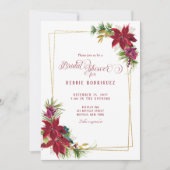 Invitation de la douche nuptiale de Noël Poinsetti (Devant)