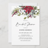 Invitation de la douche nuptiale de Noël Poinsetti (Devant)