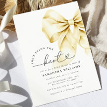 Invitation de la douche nuptiale de noeud Gold Tyi