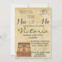 Invitation de la douche nuptiale de voyage