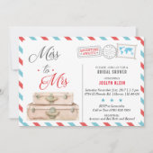 Invitation de la douche nuptiale de voyage, Mlle à (Devant)