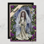 Invitation de la douche nuptiale d'Halloween (Devant / Derrière)