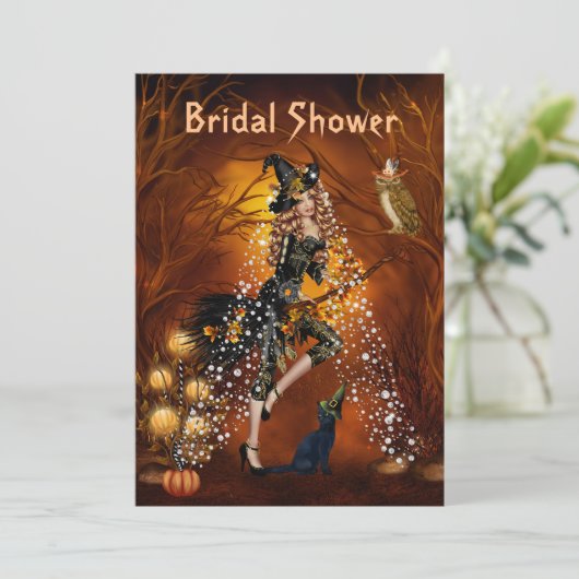 Invitation de la douche nuptiale d'Halloween avec  (Debout devant)