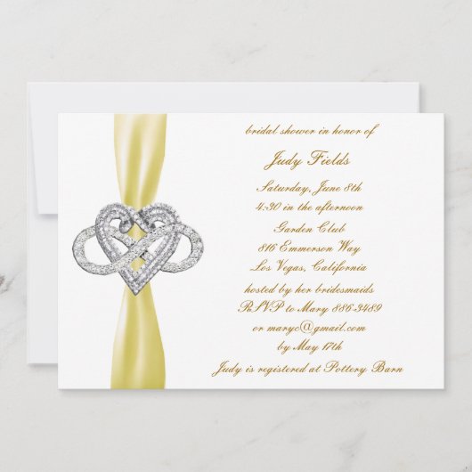 Invitation de la douche nuptiale du coeur de l'inf (Devant)