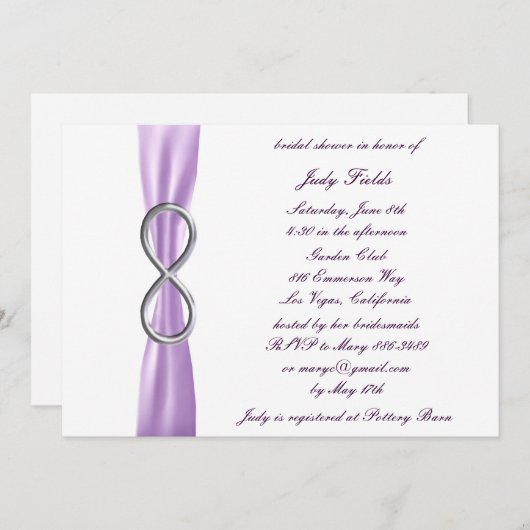 Invitation de la douche nuptiale du Mariage Lavend (Devant / Derrière)