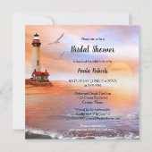 Invitation de la douche nuptiale du phare de plage (Devant)