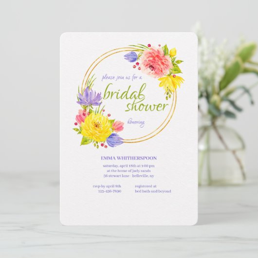 Invitation de la douche nuptiale du printemps (Debout devant)