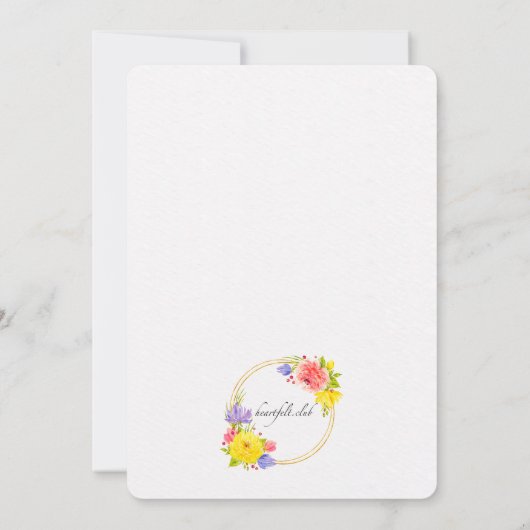 Invitation de la douche nuptiale du printemps (Dos)