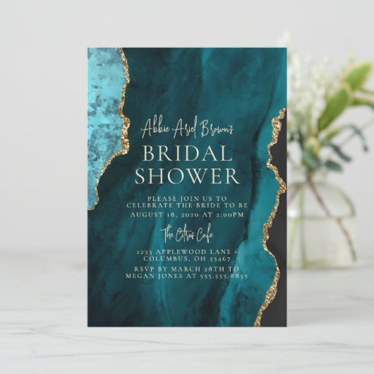 Invitation de la douche nuptiale Emerald (Debout devant)