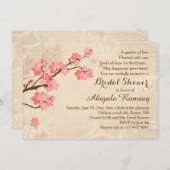 Invitation de la douche nuptiale en fleurs de ceri (Devant / Derrière)