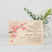 Invitation de la douche nuptiale en fleurs de ceri (Debout devant)