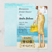 Invitation de la douche nuptiale en lune de miel T (Devant / Derrière)