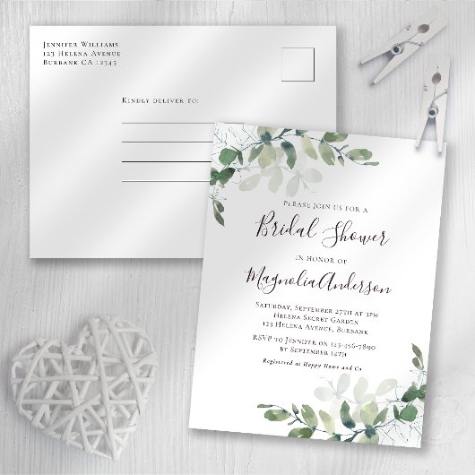 Invitation de la douche nuptiale Eucalyptus
