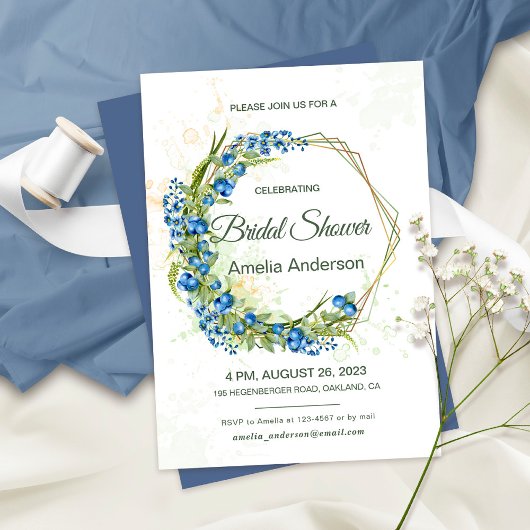 Invitation de la douche nuptiale Fleur sauvage Blu