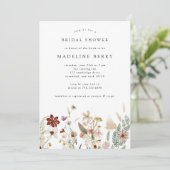 Invitation de la douche nuptiale Fleur sauvage Boh (Debout devant)