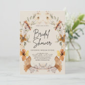 Invitation de la douche nuptiale Fleur sauvage Boh (Debout devant)