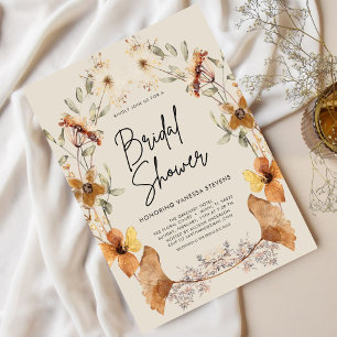 Invitation de la douche nuptiale Fleur sauvage Boh