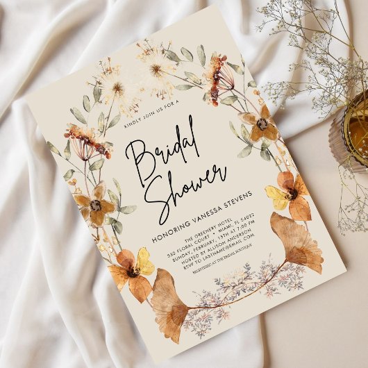 Invitation de la douche nuptiale Fleur sauvage Boh