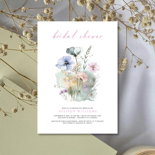 Invitation de la douche nuptiale Fleur sauvage Boh