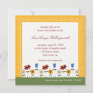 Invitation de la douche nuptiale Fleurs de jardin