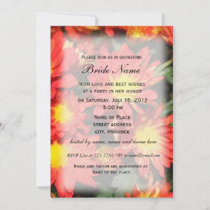 Invitation de la douche nuptiale, fleurs de margue